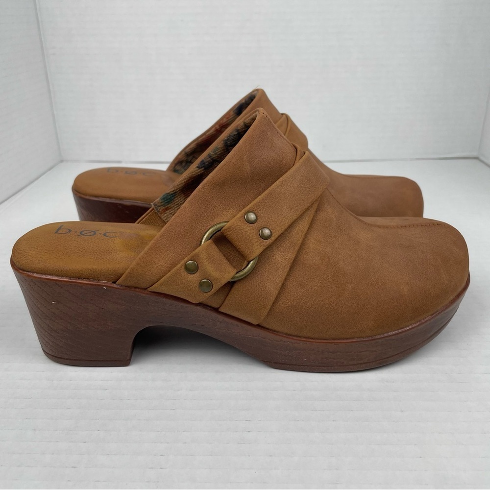 BOC Comfort Clogs Women’s 7 M Brown Slip on Mules Heeled Buckle Accent Coastal - Picture 5 of 14
